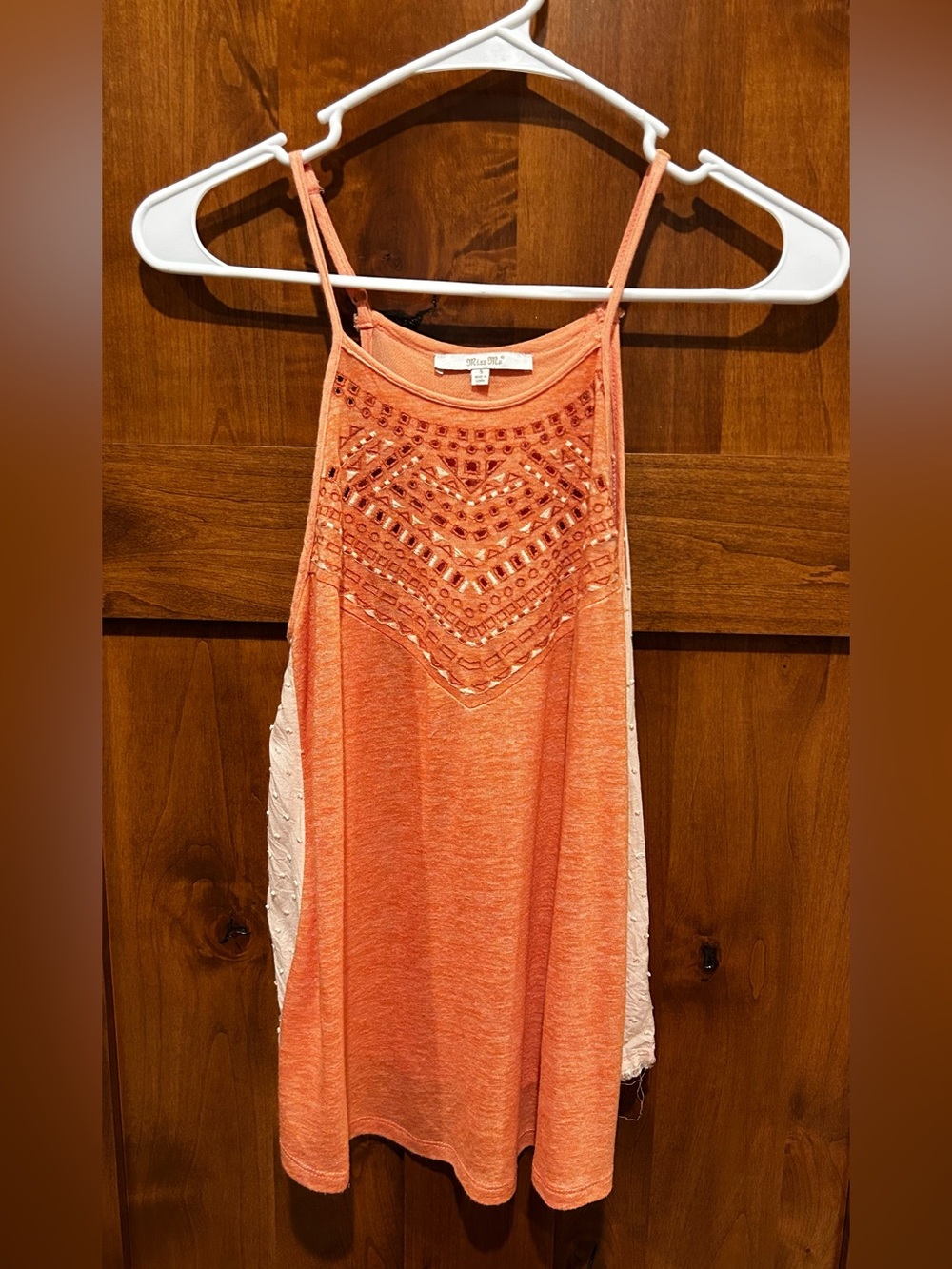 Miss Me Coral Embellished Tank